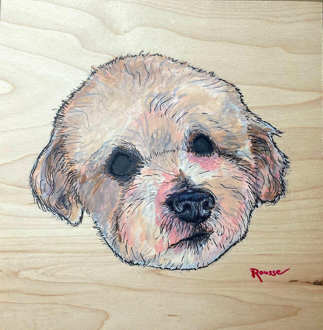 acrylic. wood. 5x5in.